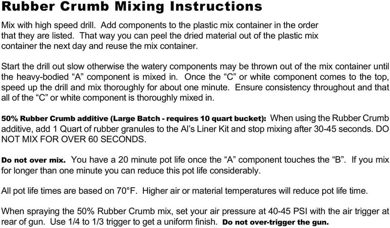 Al's Liner Black Rubber Crumb Granular Additive for Truck Bed Liners and Floor Coatings - 1 Quart - Adds Extra Grip, Texture and Non-Skid Properties (ALS-RC) - Image 4